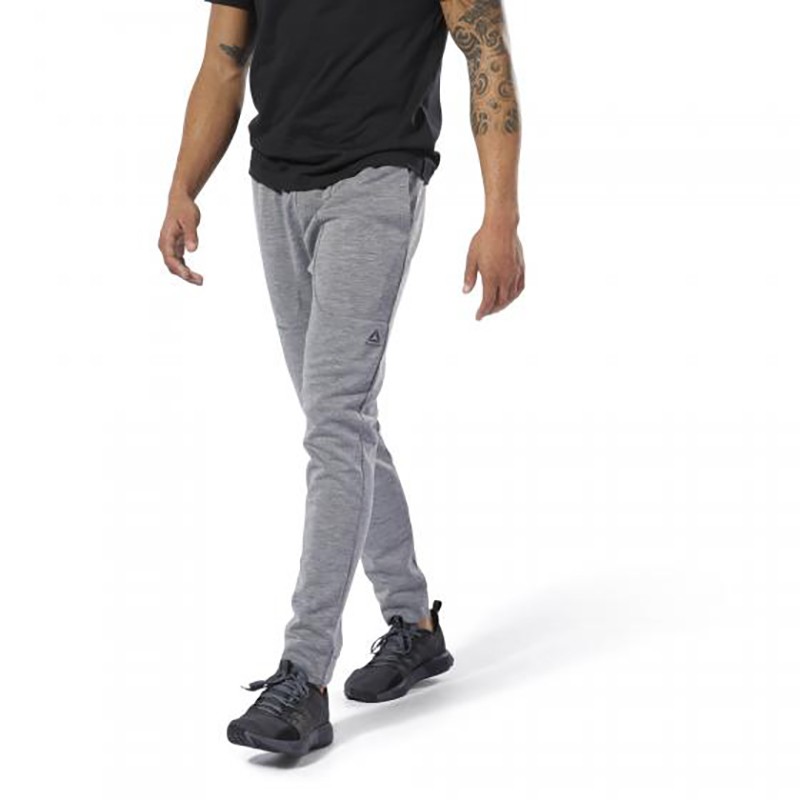 Брюки мужские Reebok WORKOUT MELANGE DOUBLEKNIT серые DU2205 — фото 2