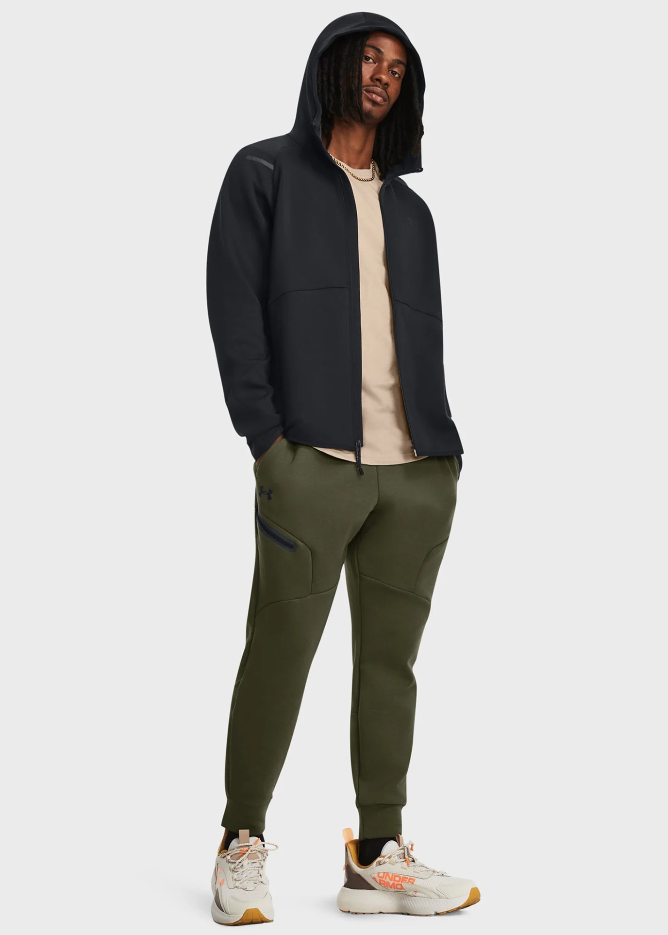 Мужская толстовка Under Armour UA Unstoppable Flc FZ серая 1379806-001 изображение 3