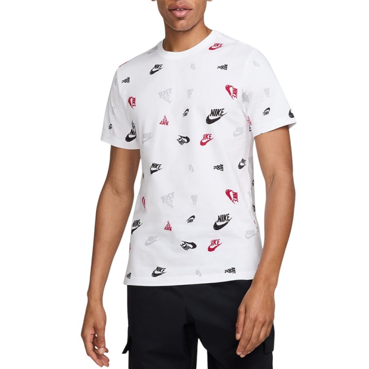 Футболка мужская Nike M NSW TEE 12MO AOP SP25 белая HJ0561-100