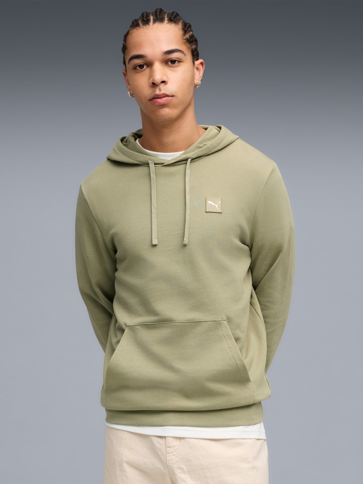 Толстовка чоловіча Puma ESS ELEVATED Hoodie оливкова 68472882 изображение 2