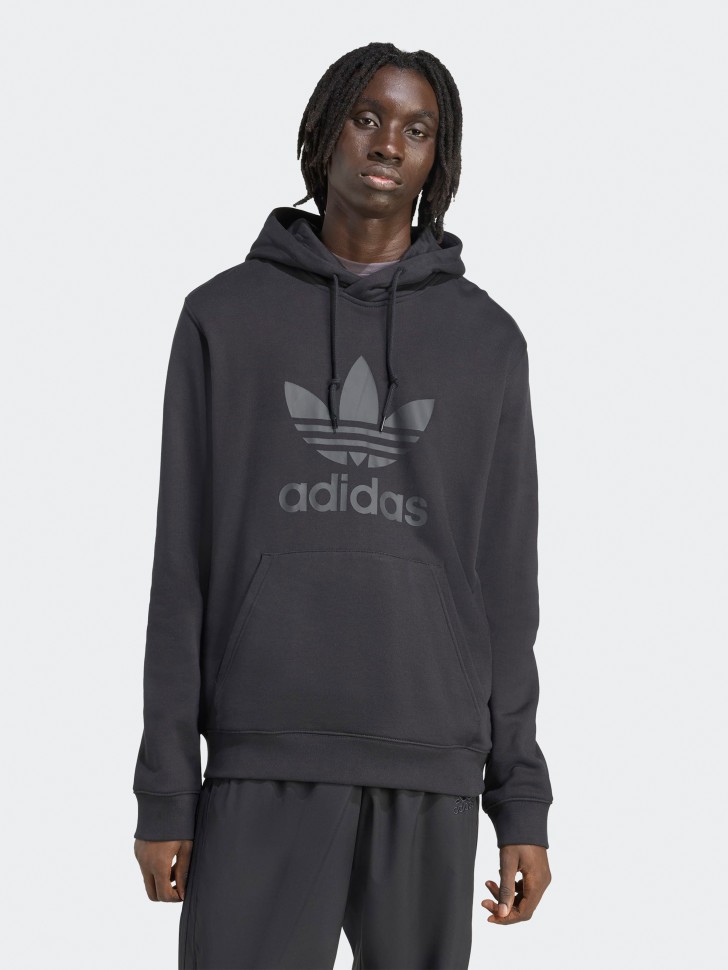 Толстовка мужская Adidas TREFOIL HOODY черная JY3766 изображение 2