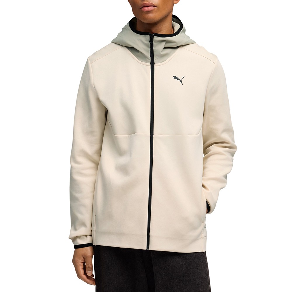 Толстовка мужская Puma TECH Full-Zip Hoodie DK молочная 69218587