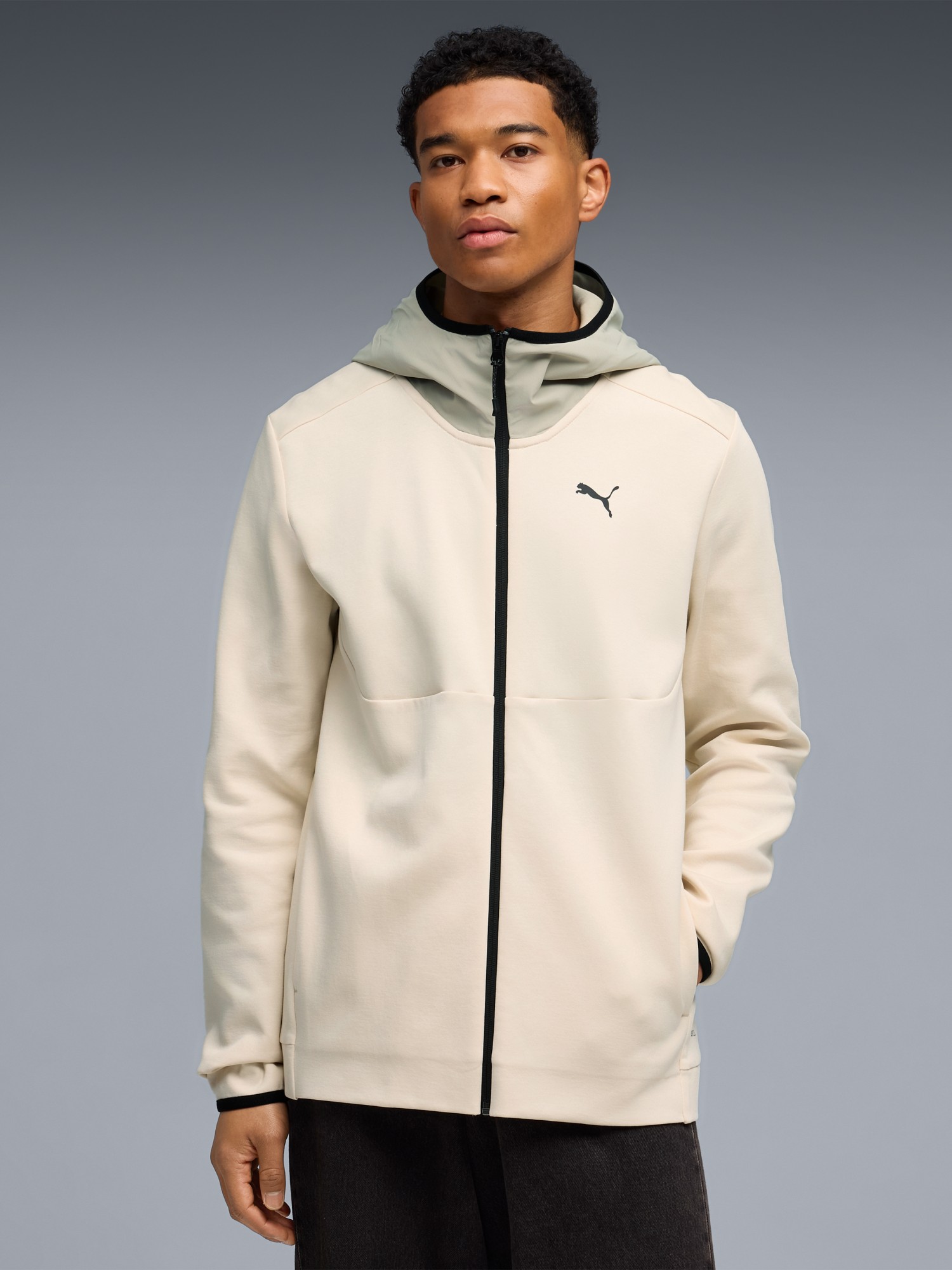 Толстовка мужская Puma TECH Full-Zip Hoodie DK молочная 69218587 изображение 2