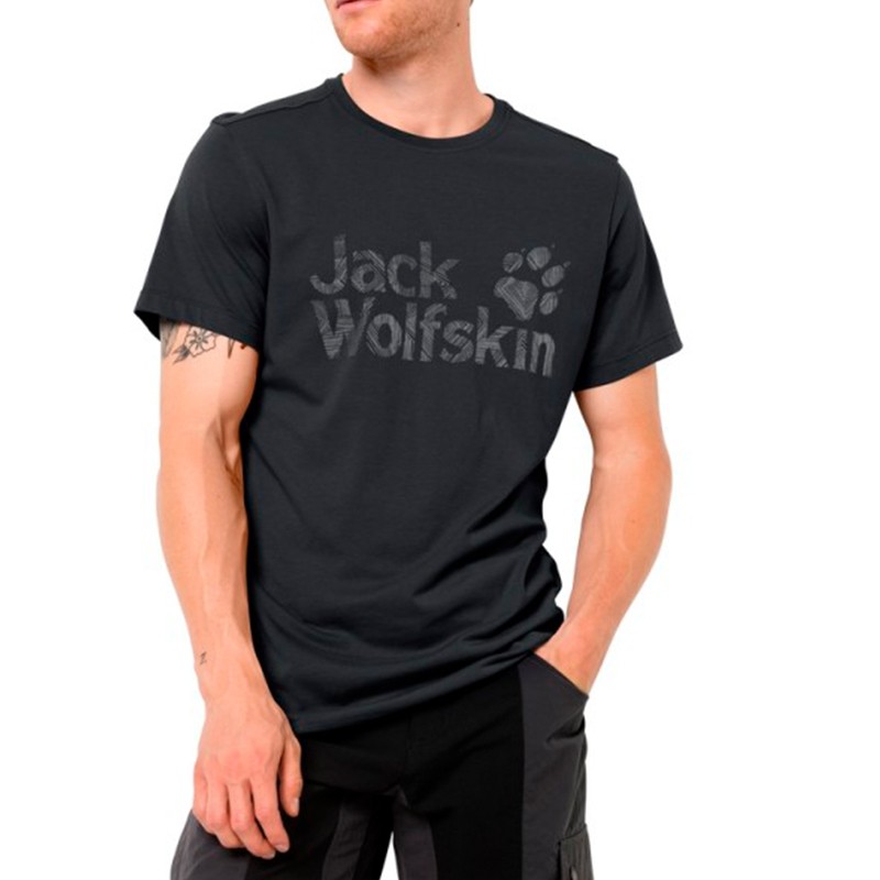 Футболка чоловіча Jack Wolfskin Brand Logo T M темно-сіра 1807261-6350 — Sport City Футболка чоловіча Jack Wolfskin Brand Logo T M темно-сіра 1807261-6350