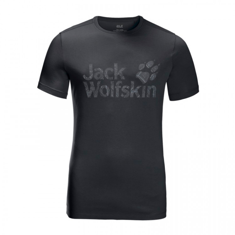 Футболка чоловіча Jack Wolfskin Brand Logo T M темно-сіра 1807261-6350 изображение 3