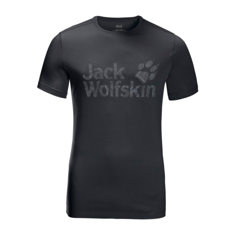 Футболка мужская Jack Wolfskin Brand Logo T M темно-серая 1807261-6350 изображение 3