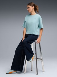 Футболка женская Puma ESS ELEVATED Relaxed Tee голубая 69181347 изображение 4