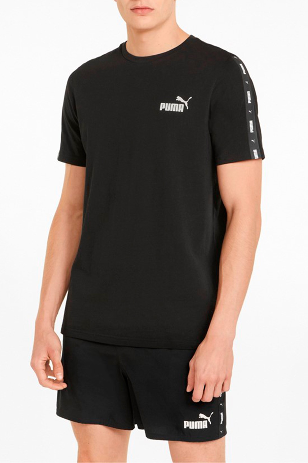 Футболка мужская Puma Ess+ Tape Tee черная 84738201 изображение 3
