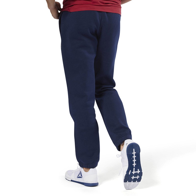 Брюки мужские Reebok Training Essentials Fleece Closed Cuff синие D94221 — фото 2