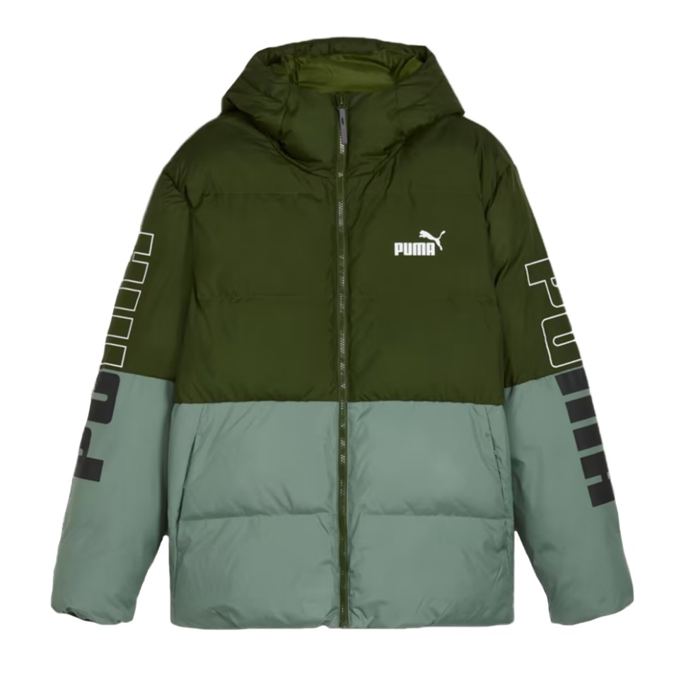 Куртка чоловіча Puma Power Hooded Jacket оливкова 67538931 — фото 1