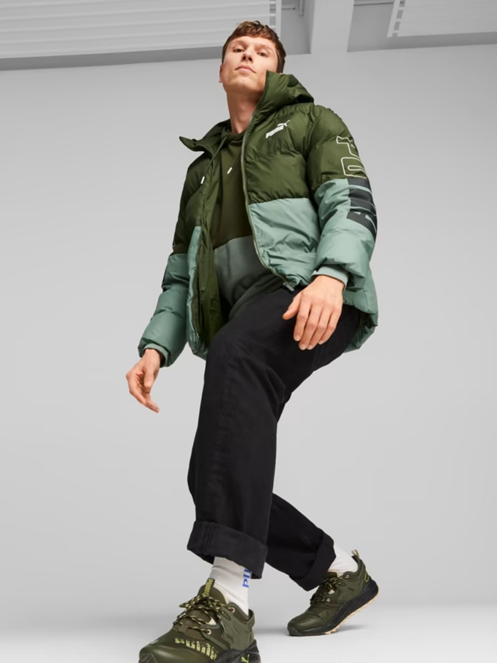 Куртка чоловіча Puma Power Hooded Jacket оливкова 67538931 — фото 3