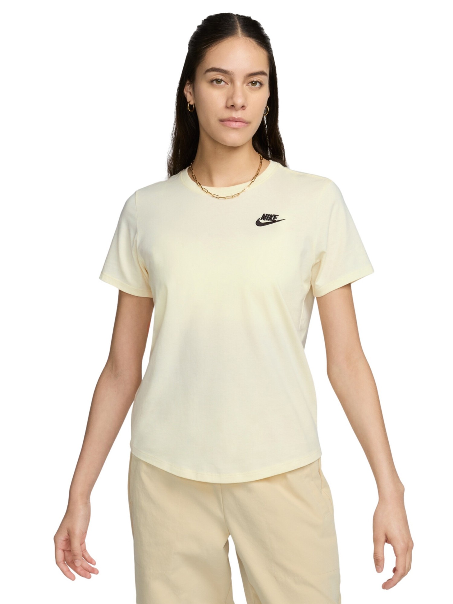Футболка женская Nike W NSW CLUB SS TEE бежевая DX7902-113 изображение 2