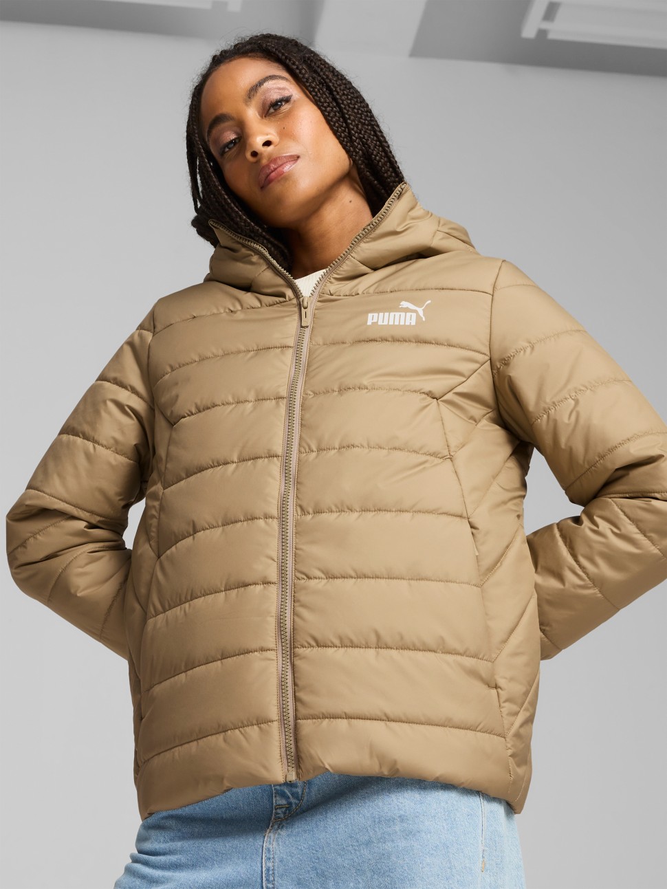 Куртка жіноча Puma ESS Hooded Padded Jacket бежева 84894067 — фото 2