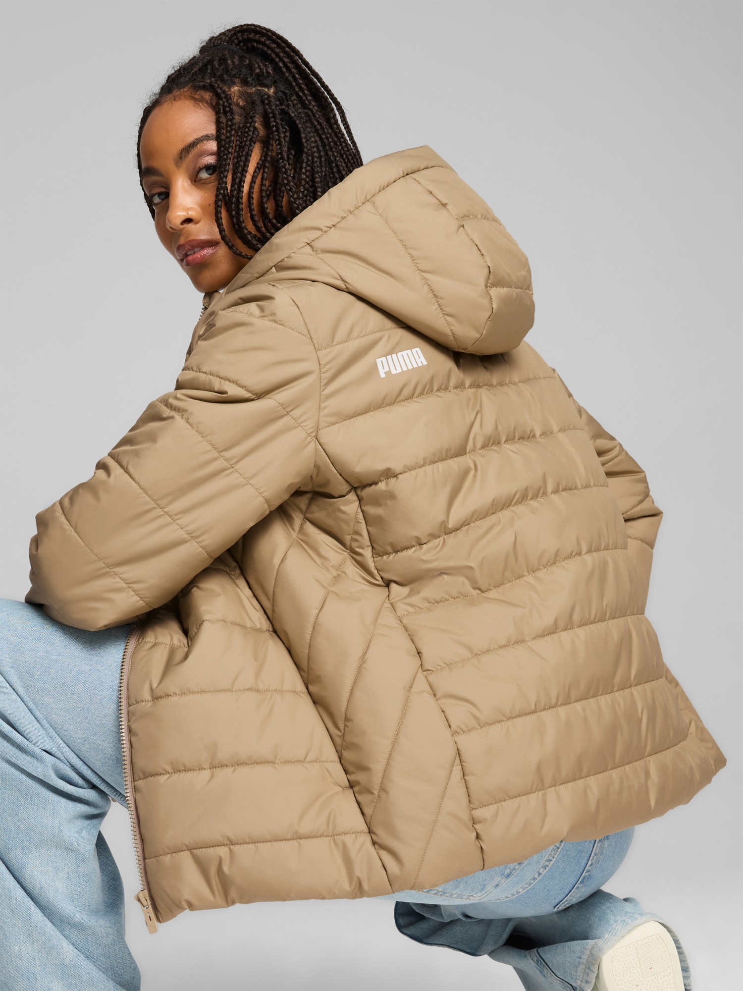 Куртка жіноча Puma ESS Hooded Padded Jacket бежева 84894067 изображение 3