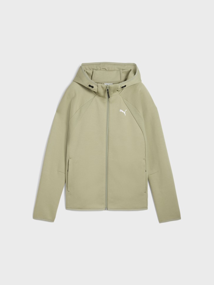 Толстовка женская Puma EVOSTRIPE Full-Zip Hoodie оливковая 68814182 изображение 5