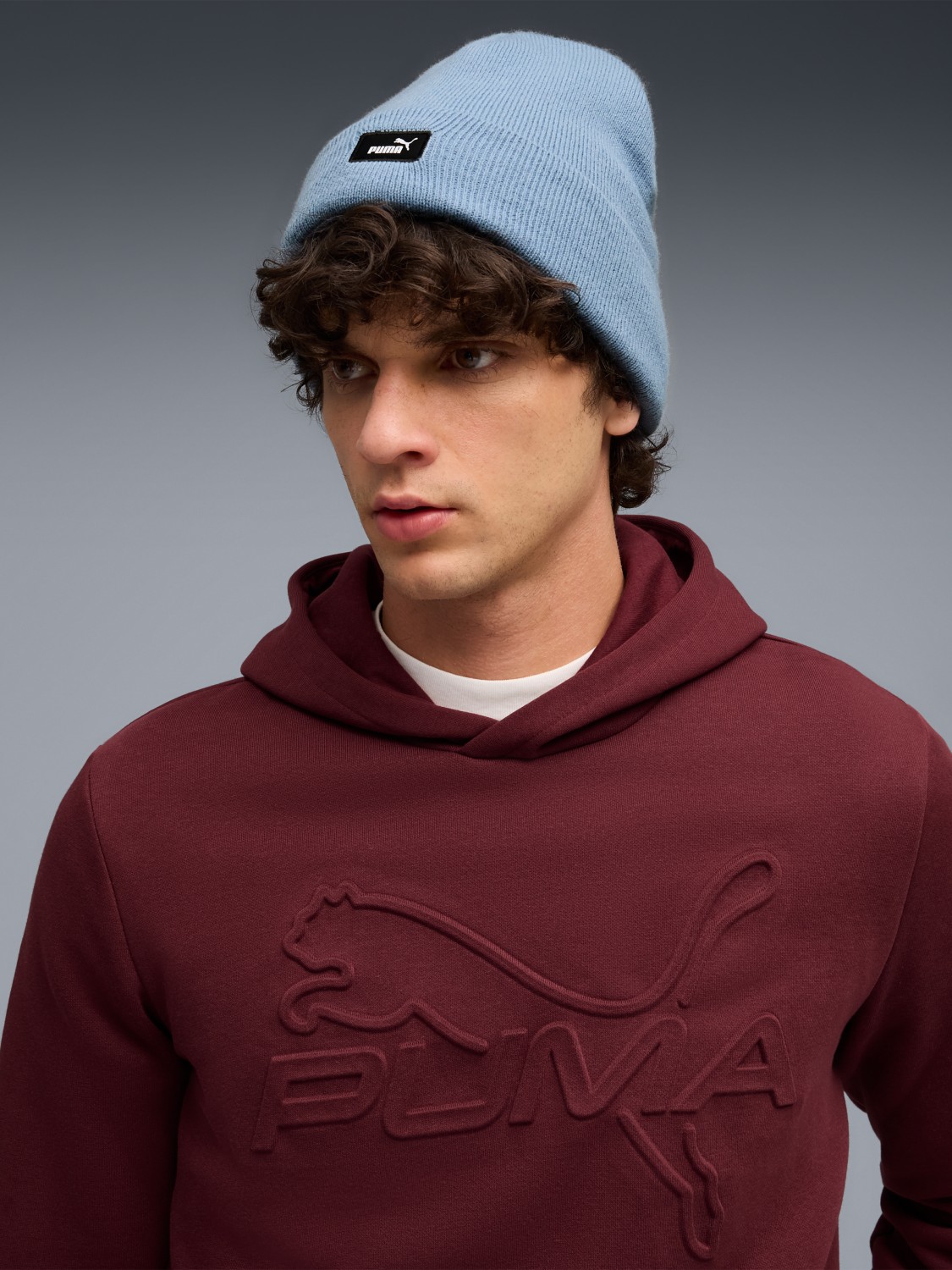 Шапка  Puma ESS Mid Crown Beanie голубая 02640001 изображение 5