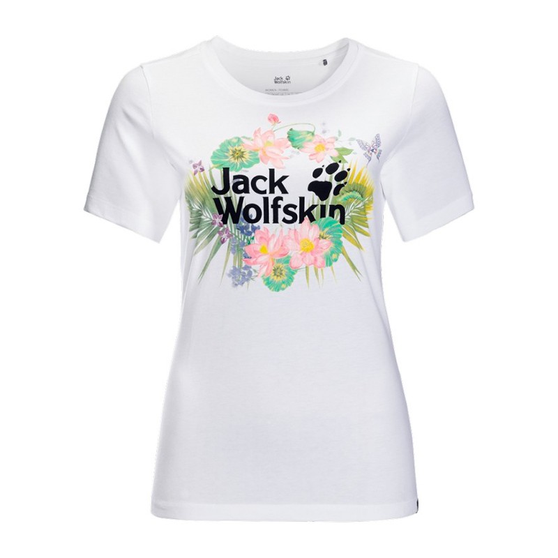 Футболка жіноча Jack Wolfskin Paradise Logo T W біла 1807661-5018 — фото 3