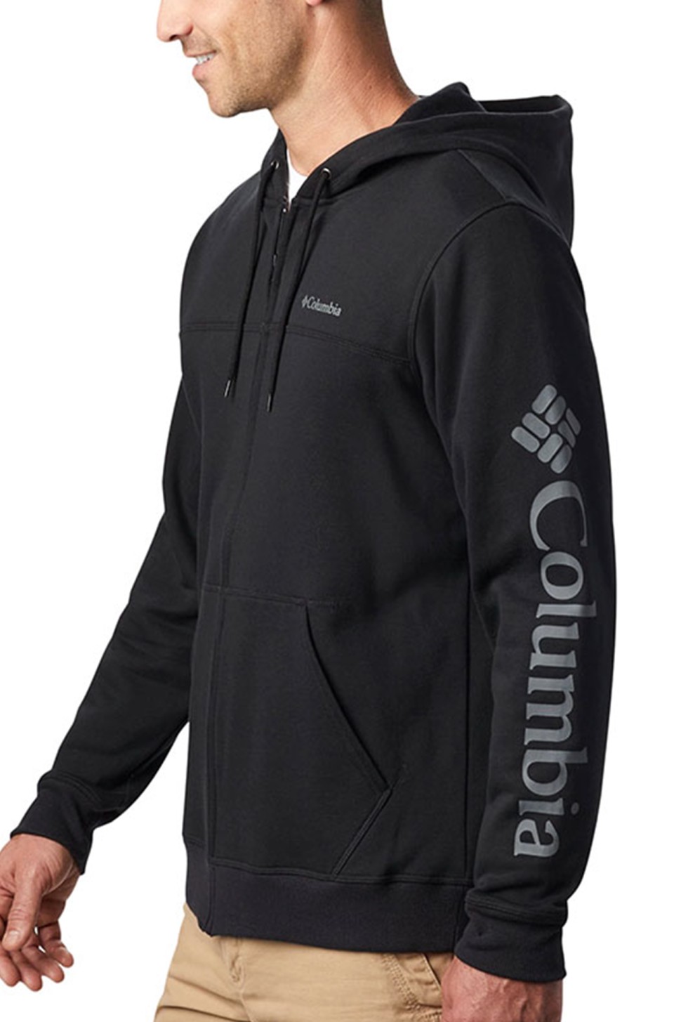 Толстовка мужская Columbia M COLUMBIA™ LOGO FLEECE FULL ZIP черная 1889161-010 — фото 2 — Sport City Толстовка мужская Columbia M COLUMBIA™ LOGO FLEECE FULL ZIP черная 1889161-010 — фото 2