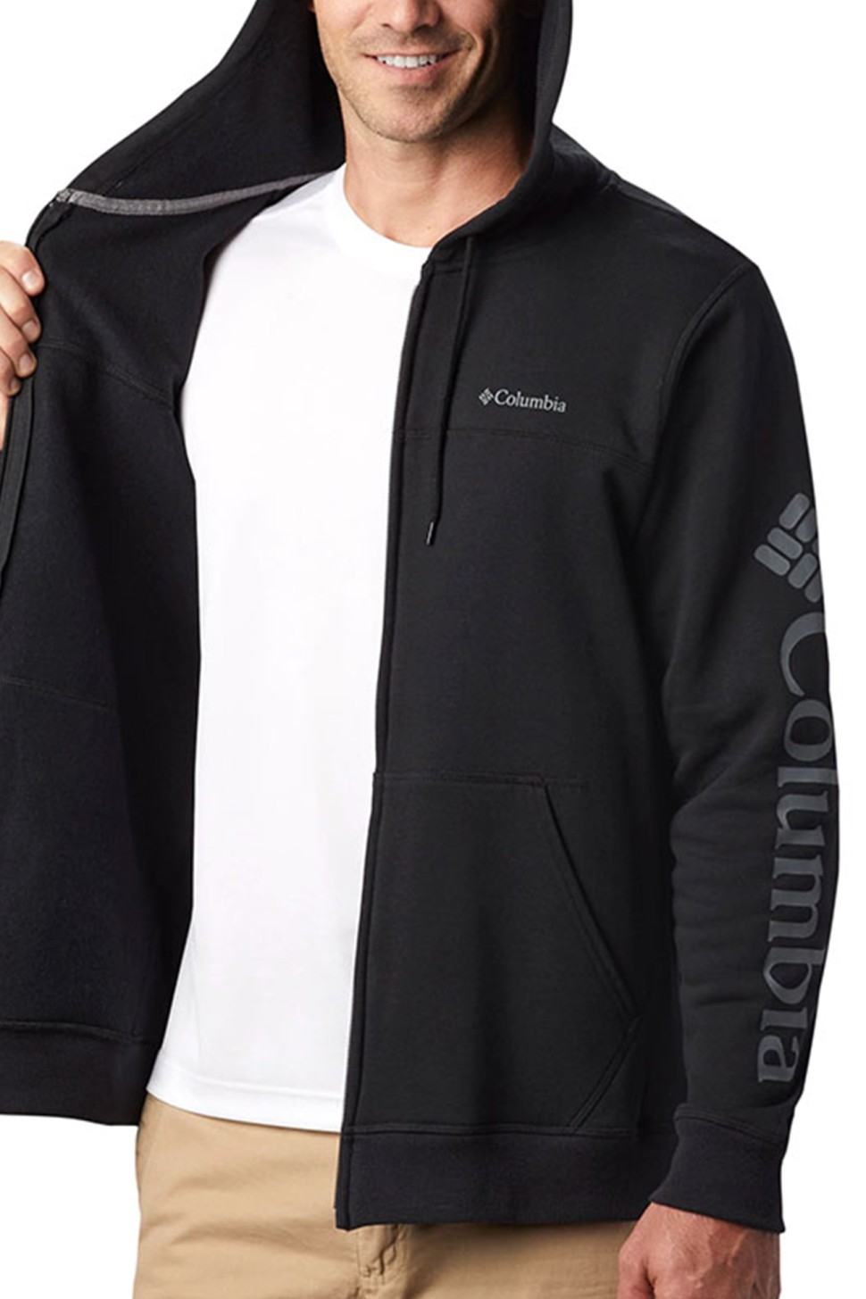 Толстовка мужская Columbia M COLUMBIA™ LOGO FLEECE FULL ZIP черная 1889161-010 — фото 3 — Sport City Толстовка мужская Columbia M COLUMBIA™ LOGO FLEECE FULL ZIP черная 1889161-010 — фото 3