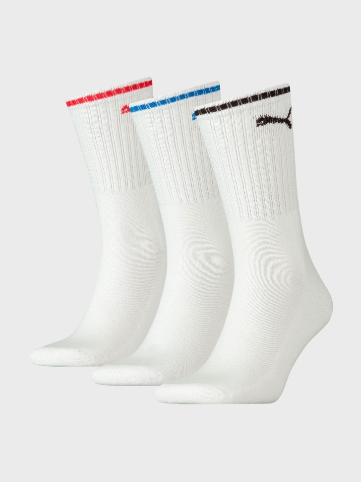 Шкарпетки (3 пари) Puma Sport Crew Stripe 3P білі 90794102 изображение 3