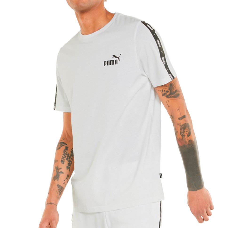Футболка мужская Puma Ess+ Tape Tee белая 84738202 изображение 1