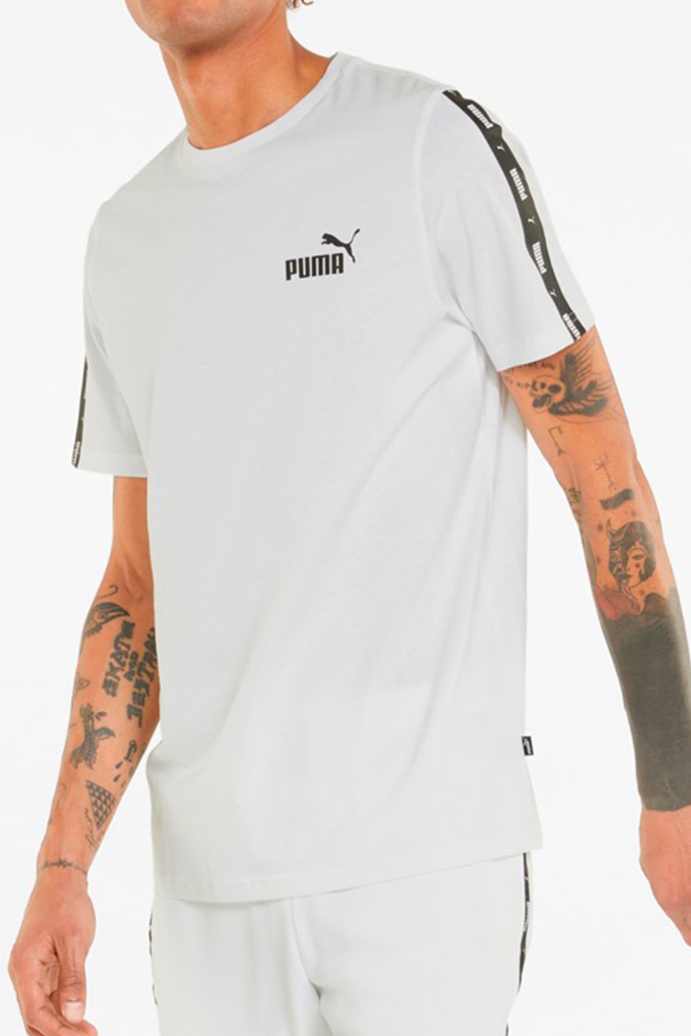 Футболка чоловіча Puma Ess+ Tape Tee біла 84738202 — фото 2