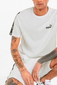 Футболка мужская Puma Ess+ Tape Tee белая 84738202 изображение 4