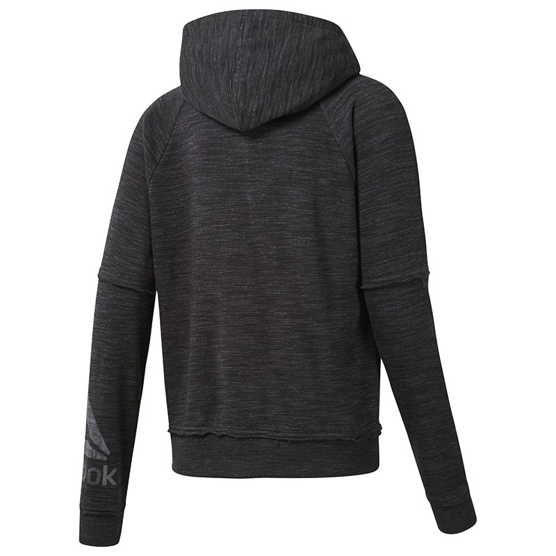 Толстовка женская Reebok Essentials Marble Logo Full Zip черная D95545 изображение 3