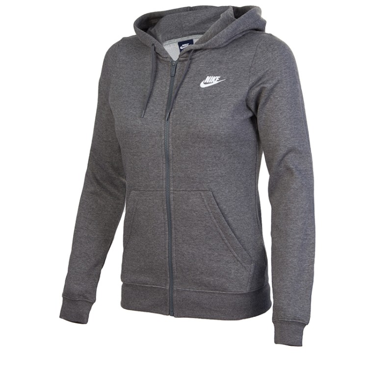 Толстовка женская Nike Dukserica W NSW FZ FLC серая 803638-071 изображение 1