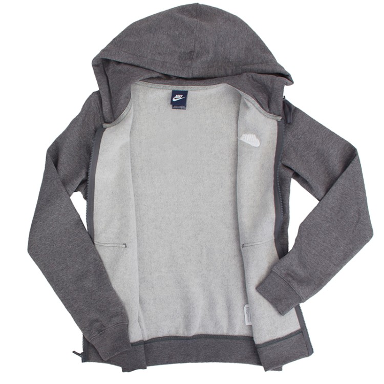 Толстовка женская Nike Dukserica W NSW FZ FLC серая 803638-071 изображение 3