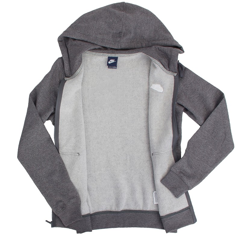Толстовка женская Nike Dukserica W NSW FZ FLC серая 803638-071 изображение 3