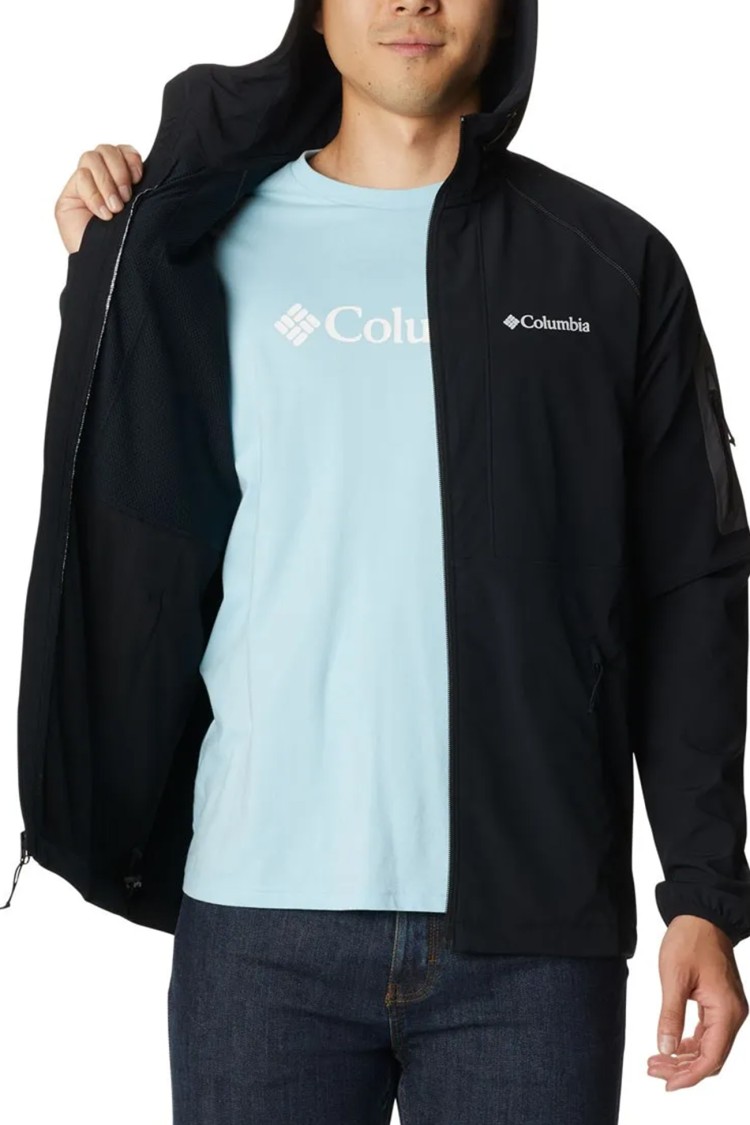 Ветровка мужская Columbia Tall Heights™ Hooded Softshell черная 1975591-011 изображение 6