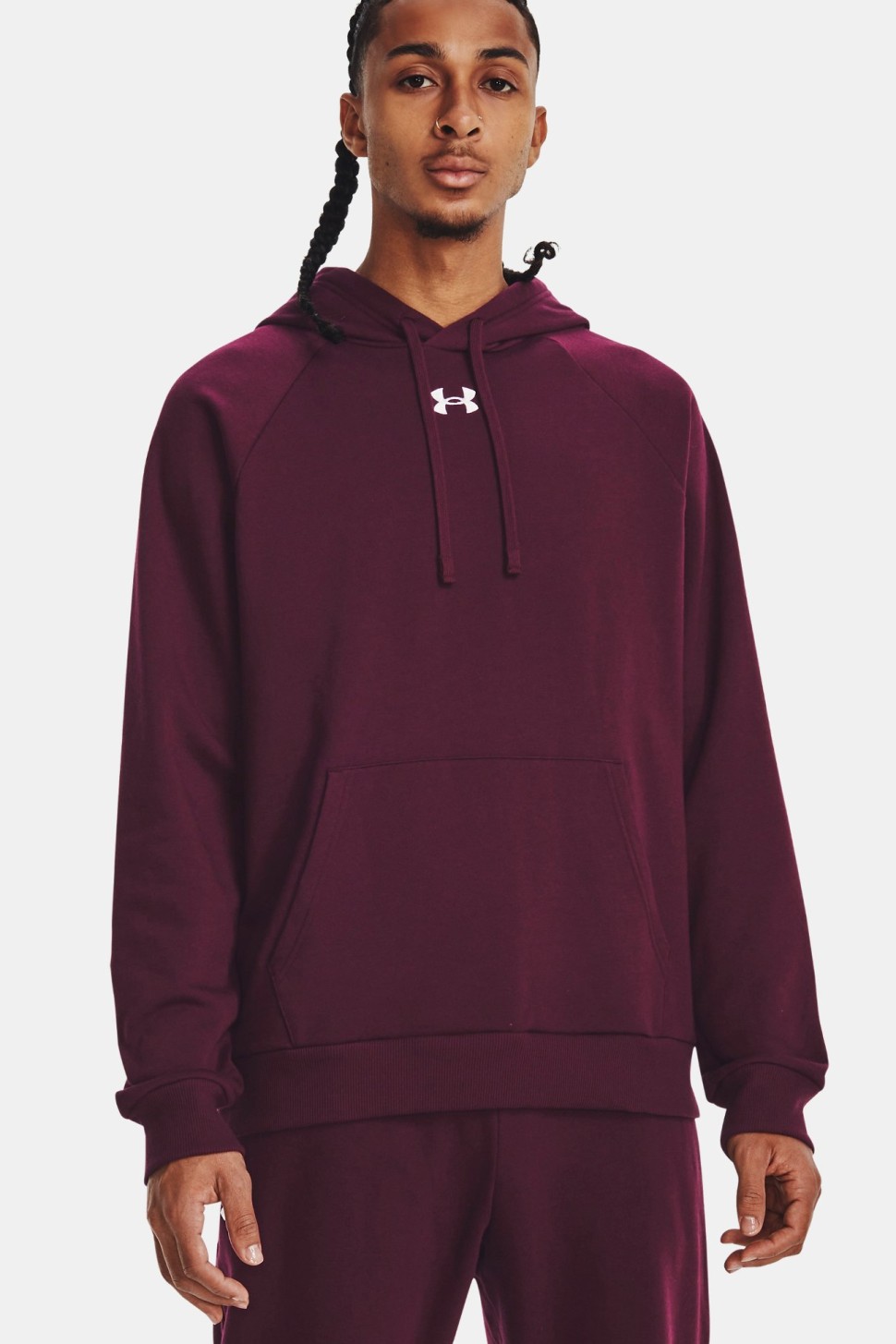 Толстовка чоловіча Under Armour UA Rival Fleece Hoodie бордова 1379757-600 — фото 2