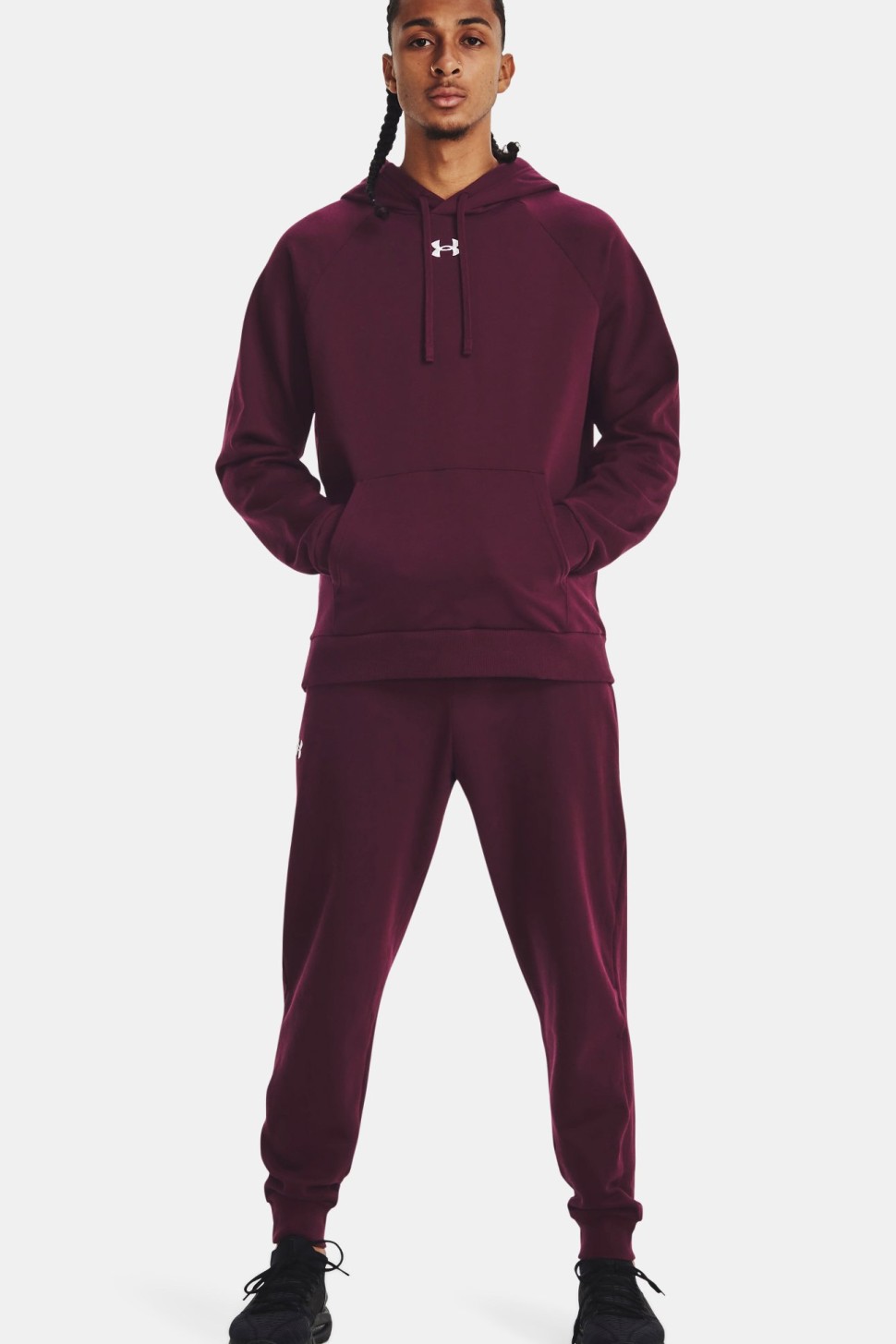 Толстовка чоловіча Under Armour UA Rival Fleece Hoodie бордова 1379757-600 — фото 4