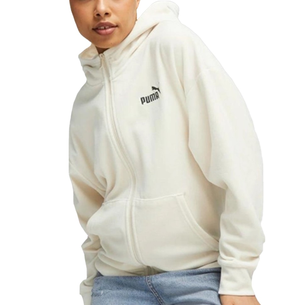 Толстовка жіноча Puma ESS ELEVATED Velour FZ Hoodie молочна 67599089 — фото 1