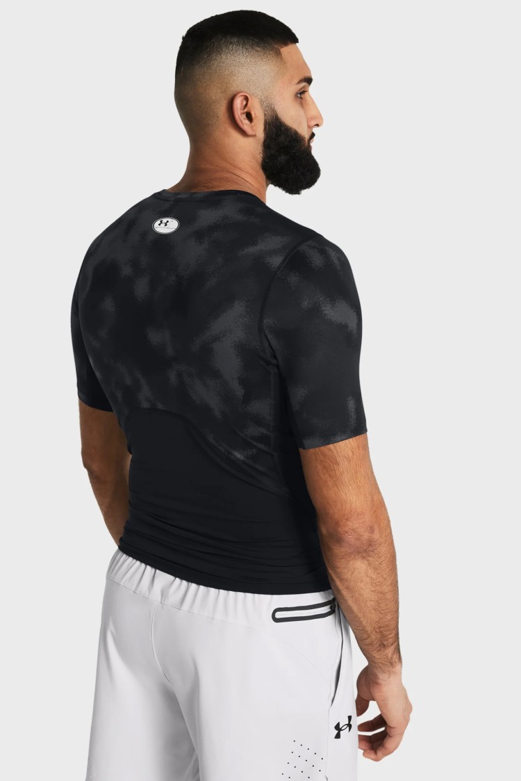 Футболка мужская Under Armour UA HG Armour Printed SS черная 1383321-001 изображение 3