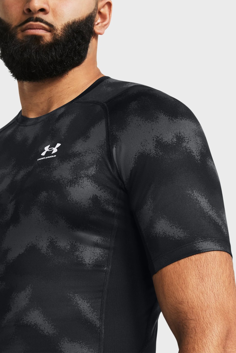 Футболка чоловіча Under Armour UA HG Armour Printed SS чорна 1383321-001 — фото 5