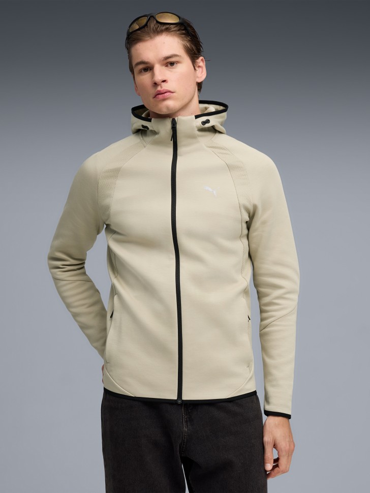 Толстовка мужская Puma EVOSTRIPE FZ Hoodie DK оливковая 69219061 изображение 2