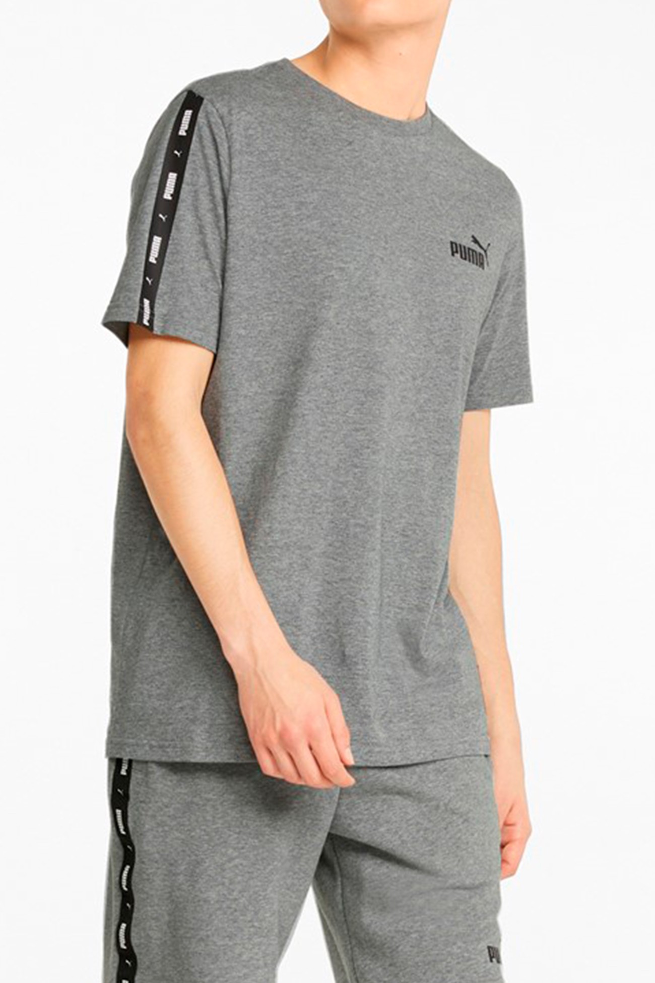 Футболка чоловіча Puma Ess+ Tape Tee сіра 84738203 изображение 2