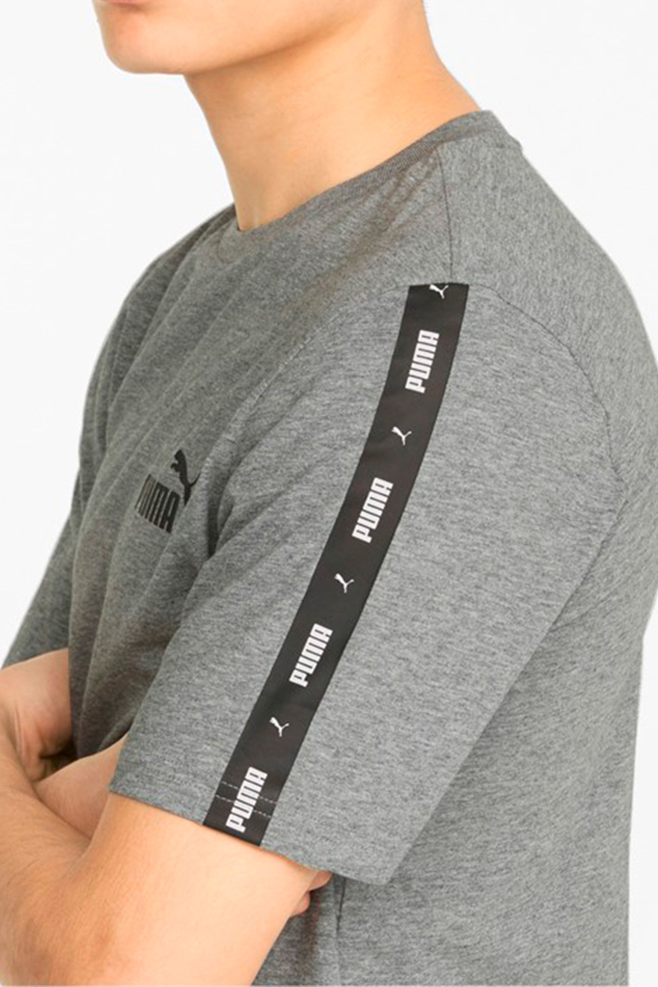 Футболка чоловіча Puma Ess+ Tape Tee сіра 84738203 изображение 5