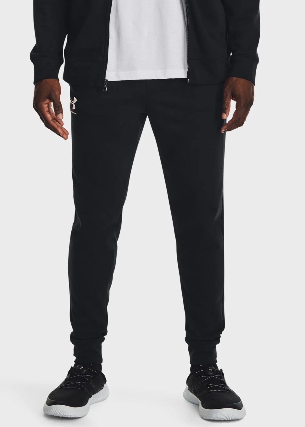 Штани чоловічі Under Armour UA Rival Terry Jogger чорні 1380843-001 — фото 2