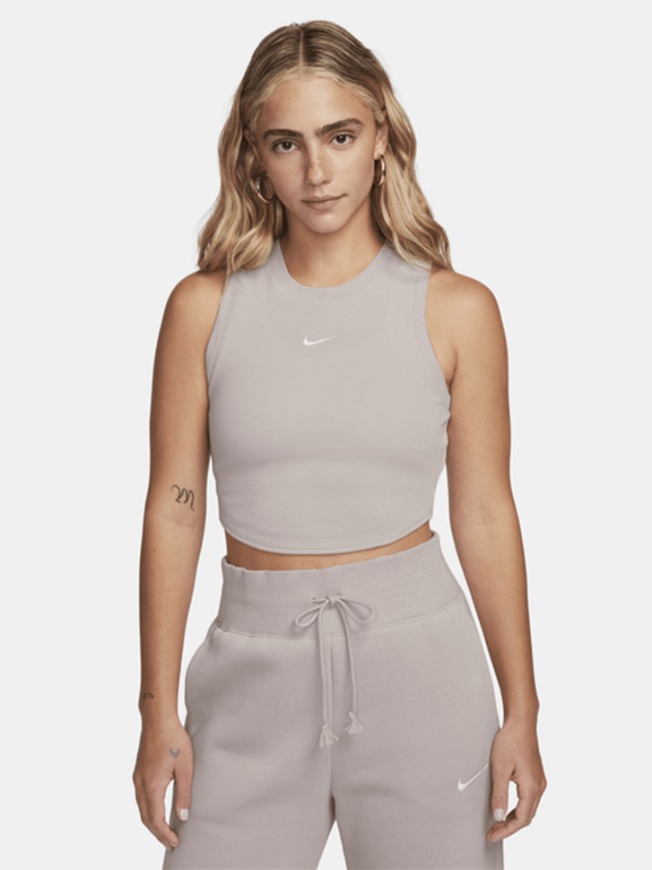 Майка жіноча Nike W NSW ESSNTL RIB CRP TANK бежева FB8279-019 изображение 2