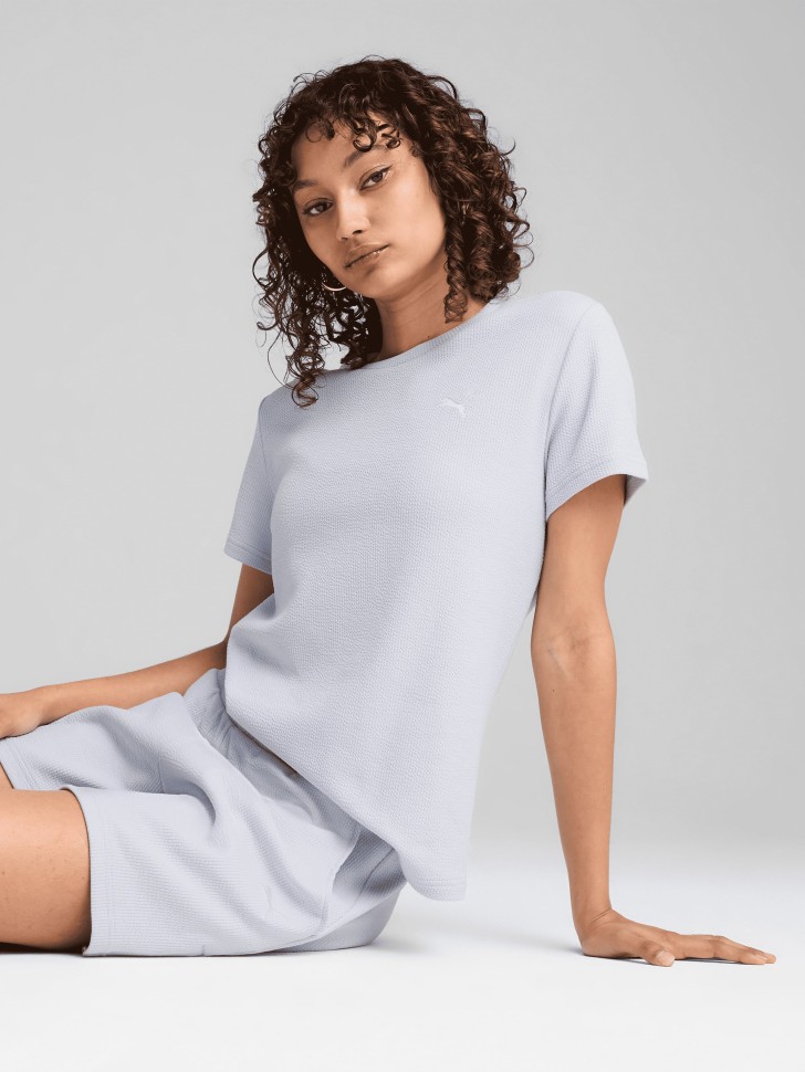 Футболка женская Puma HER Tee голубая 68505347 изображение 4