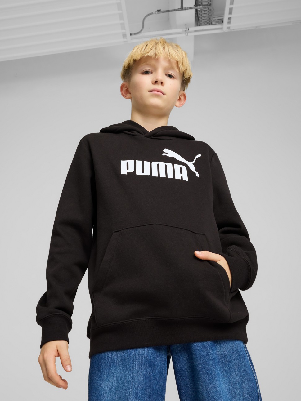 Толстовка дитяча Puma ESS No. 1 Logo Hoodie FL чорна 68490801 — фото 2