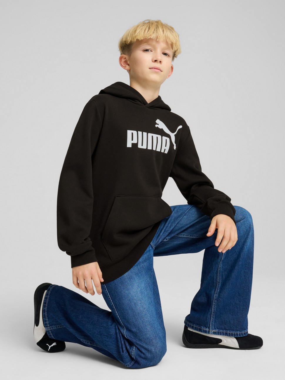 Толстовка дитяча Puma ESS No. 1 Logo Hoodie FL чорна 68490801 — фото 4