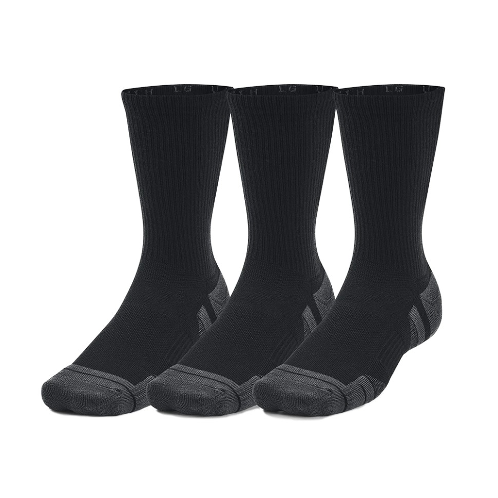 Носки  Under Armour UA Performance Tech 3pk Crew черные 1379512-001 изображение 1