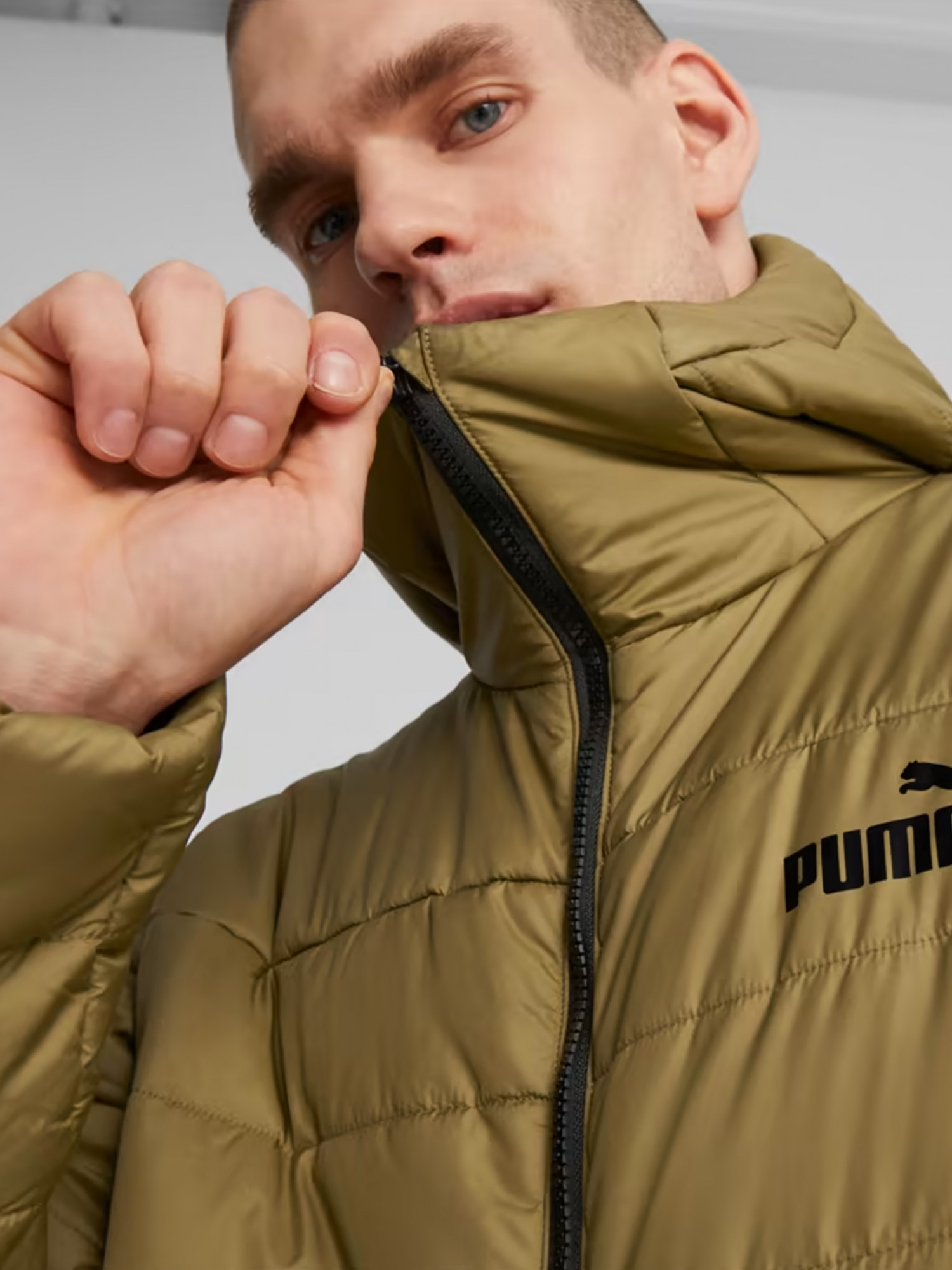 Куртка мужская Puma ESS Hooded Padded Jacket хаки 84893893 изображение 3