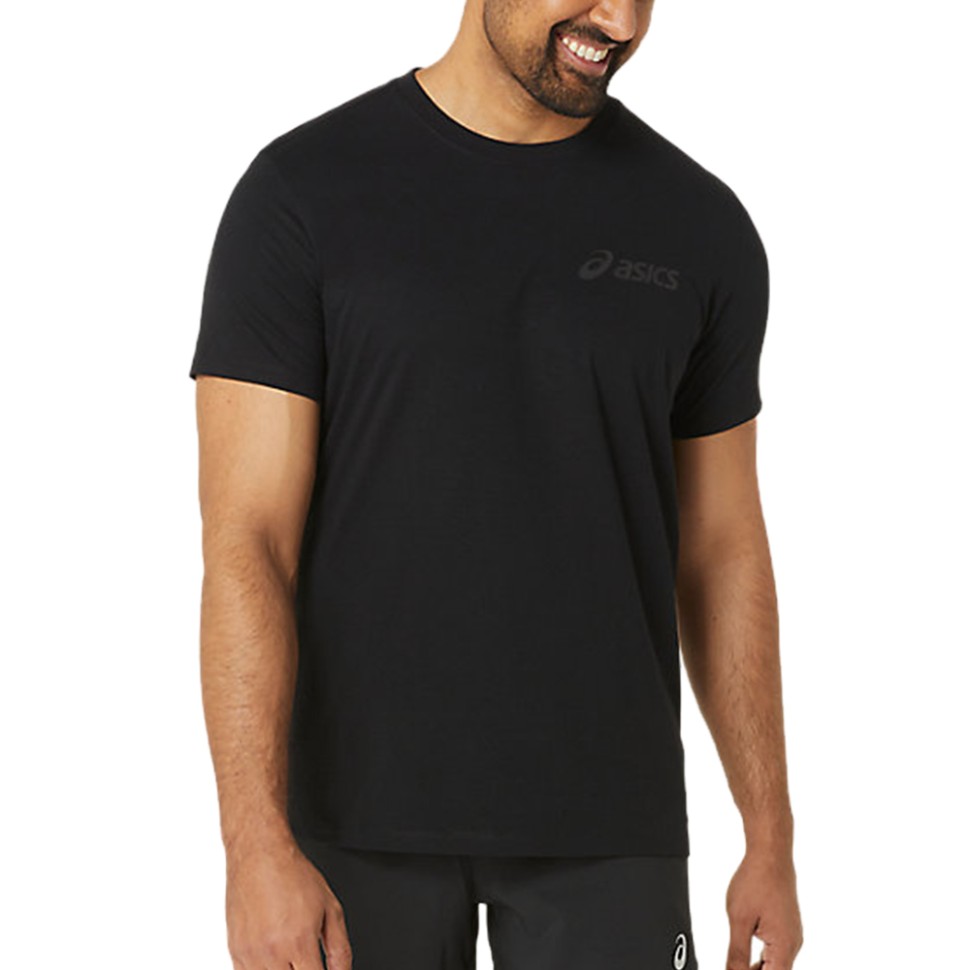 Футболка чоловіча Asics ASICS CHEST LOGO SS TEE чорна 2031E659-001 изображение 1