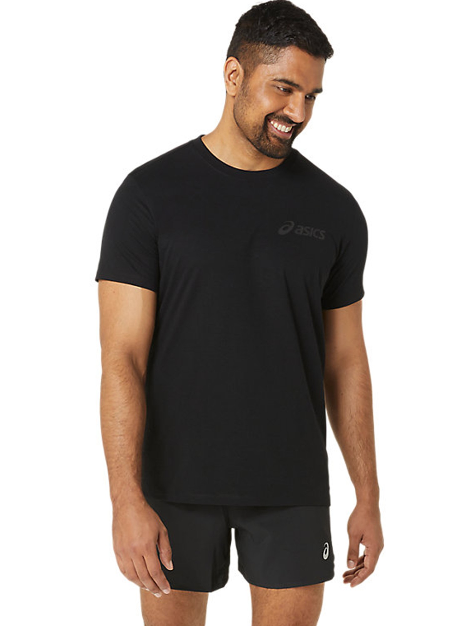 Футболка чоловіча Asics ASICS CHEST LOGO SS TEE чорна 2031E659-001 изображение 2