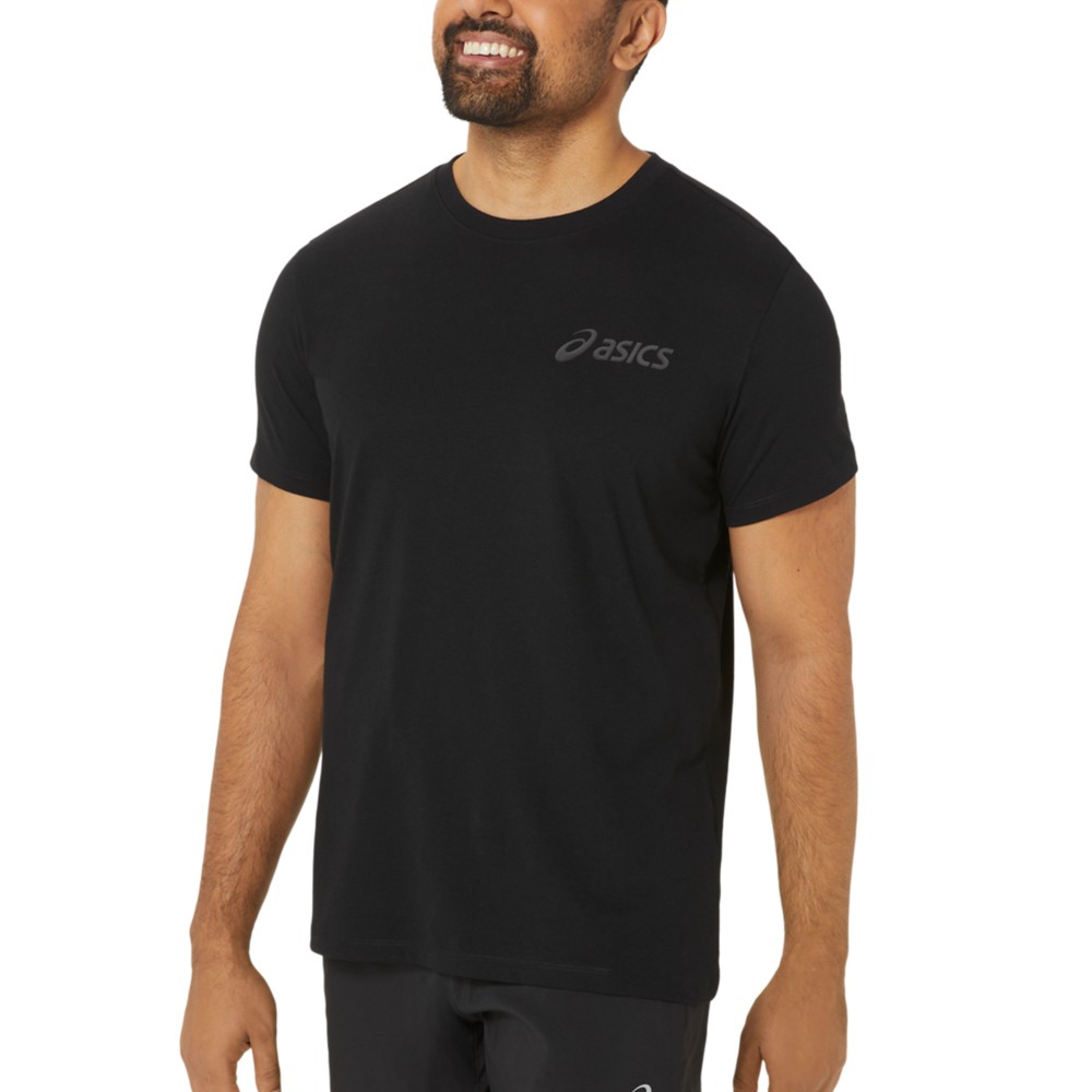 Футболка чоловіча Asics ASICS CHEST LOGO SS TEE чорна 2031E659-001 изображение 4